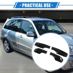 Unique Bargains Car Roof Rack Side Rails End Cover Shell Cap For Toyota RAV4 2001-2005 Durable Plastic Black 4pcs