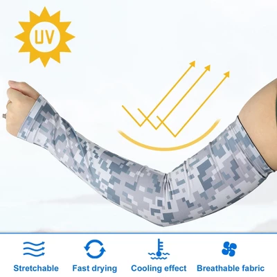 Unique Bargains Basketball Sports Camouflage Cooling Arm Elbow Compression Sleeve Gray White 1 Pair 2 Unique Bargains Basketball Sports Camouflage Cooling Arm Elbow Compression Sleeve Gray White 1 Pair - Image 2