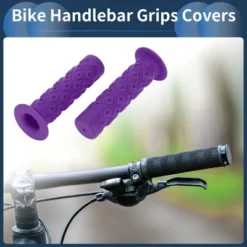 Unique Bargains Bike Handlebar Grips Covers 4.72" Length Purple 1 Pair