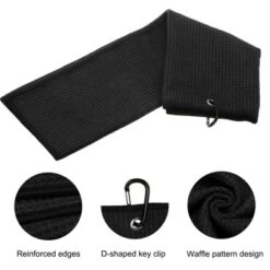 Unique Bargains Microfiber Waffle Golf Towels 3 Pcs With Club Cleaning Brush And Divot Tool 16"x16" -Futuro Brand GUEST 3ef98108 13bc 4b32 b445 c2aaeaec66fa