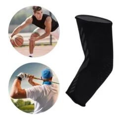 Unique Bargains Nylon Elbow Protection Elbow Pads Tightening Breathable Elbow Brace Support Pad Black For Sports