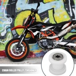 Unique Bargains 8mm Hole Chain Roller Pulley Slider Tensioner Wheel Guide For Motorcycle ATV