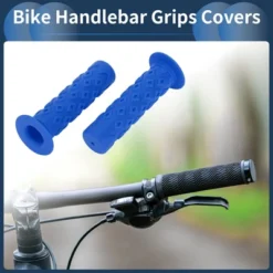 Unique Bargains Bike Handlebar Grips Covers 4.72" Length Blue 1 Pair