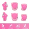Unique Bargains Outdoor Sport Skating Palm Elbow Knee Support Guard Pad Protective Pads Set Pink 5.1" X 4.5" 6 In 1