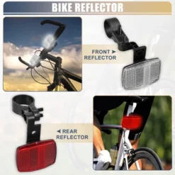Unique Bargains Handlebar And Seatpost Bicycle Reflectors Kit Bike Safety Warning Reflectors Red White 2pcs