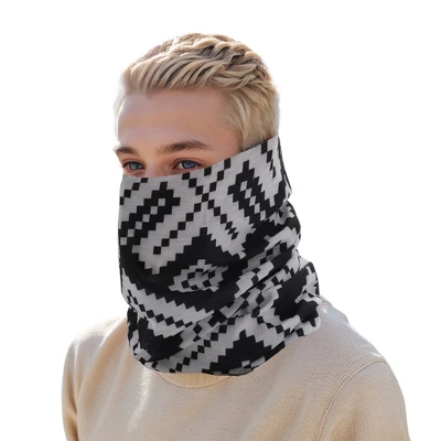 Unique Bargains Sunscreen Checkered Pattern Face Scarf Mask Black White 1 Pc 4 Unique Bargains Sunscreen Checkered Pattern Face Scarf Mask Black White 1 Pc - Image 4