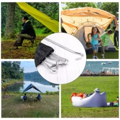 Unique Bargains Tent Stake Aluminum With Hook Kit Ground Pegs And Storage Bag -Futuro Brand GUEST 4a5f654d 4958 4c67 bc1e 65d36aa06535