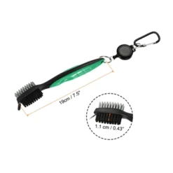 Unique Bargains Golf Tools With Cleaning Nail 2ft Retractable Lanyard Double Head Golf Club Brush