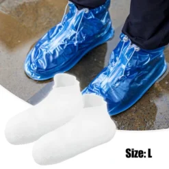 Unique Bargains Silicone Shoes Covers Rain Boots Reusable Rain Shoe Covers Non-Slip 1 Pair