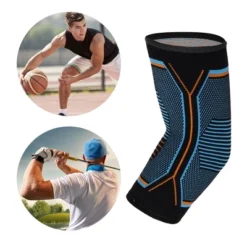 Unique Bargains Nylon Elbow Protection Elbow Pads Tightening Breathable Elbow Pads Black For Sports