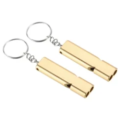 Unique Bargains Double Tubes Loud Aluminum Whistle With Lanyard Keychain 2 Pcs -Futuro Brand GUEST 4f472764 d0cb 4f7b b256 06dcc3548a81