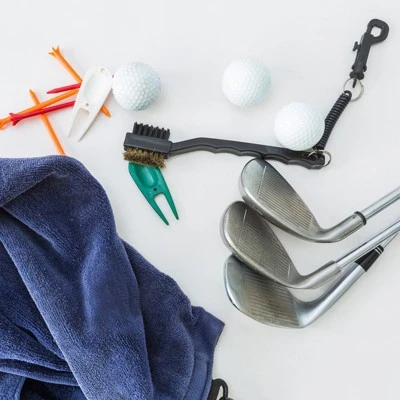 Unique Bargains Double-Sided Dust Cleaning Groove Cleaner With Clip Golf Club Brushes 3 Pcs Red Blue Black 5 Unique Bargains Double-Sided Dust Cleaning Groove Cleaner With Clip Golf Club Brushes 3 Pcs Red Blue Black - Image 5