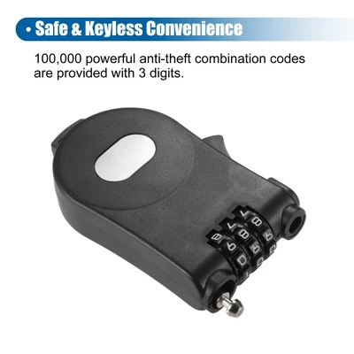 Unique Bargains Adjustable Retractable Bike Chain Lock With 3 Digit Bike Lock Cable Blue 1Pc 3 Unique Bargains Adjustable Retractable Bike Chain Lock With 3 Digit Bike Lock Cable Blue 1Pc - Image 3