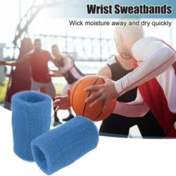 Unique Bargains Wrist Sweat Bands Wristbands For Sport Wrist Wraps Absorbing Cotton Terry Cloth 3.15"x3.94" 1 Pair