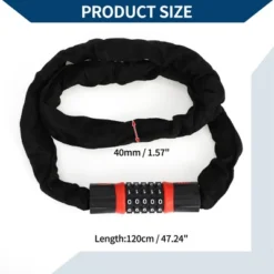 Unique Bargains Security Chain Combination Padlock Resettable 5 Digit Bike Lock Black Red 47.24" -Futuro Brand GUEST 553d6d6a 806e 4191 a552 0a7c7468f8b3
