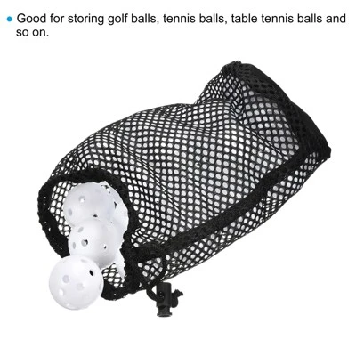 Unique Bargains Nylon Drawstring Cord Lock Closure Mesh Golf Ball Bag Black 2 Pcs 4 Unique Bargains Nylon Drawstring Cord Lock Closure Mesh Golf Ball Bag Black 2 Pcs - Image 4