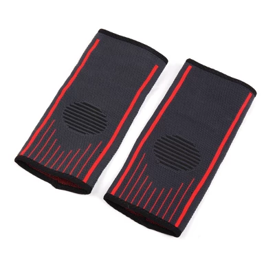 Unique Bargains 1 Pair Dark Gray Red Knitting Ankle Brace Support For Sport Running Basketball 2 Unique Bargains 1 Pair Dark Gray Red Knitting Ankle Brace Support For Sport Running Basketball - Image 2
