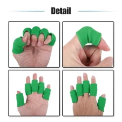 Unique Bargains Breathable Finger Sleeves Thumb Braces Support Elastic Compression Protectors Black Green 40pcs -Futuro Brand GUEST 580c5630 e2da 459f 8631 c09eb354c38f