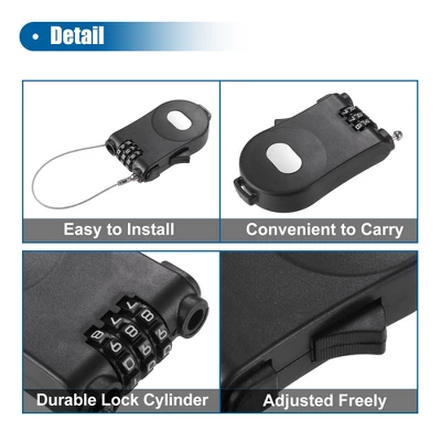 Unique Bargains Adjustable Retractable Bike Chain Lock With 3 Digit Bike Lock Cable Blue 1Pc 4 Unique Bargains Adjustable Retractable Bike Chain Lock With 3 Digit Bike Lock Cable Blue 1Pc - Image 4