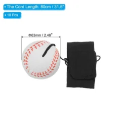 Unique Bargains Rubber Rebound Sports Wrist Ball With String For Exercise 10 Pcs White