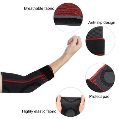 Unique Bargains Elbow Protection Elbow Pads Tightening Breathable Elbow Pads With Straps For Sports 1 Pair 2 Unique Bargains Elbow Protection Elbow Pads Tightening Breathable Elbow Pads With Straps For Sports 1 Pair - Image 2