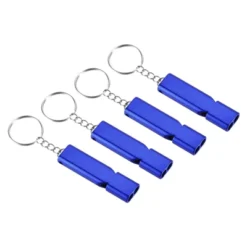 Unique Bargains Aluminum Alloy Camping Hiking Boating Survival Signal Double Tubes Whistles 4 Pcs -Futuro Brand GUEST 5a7a7515 b4e8 45a4 a241 ee5e543214c0