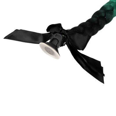 Unique Bargains Bicycle Motorcycle Helmet Decor Ponytail Black Green 22" 1 Pc 3 Unique Bargains Bicycle Motorcycle Helmet Decor Ponytail Black Green 22" 1 Pc - Image 3