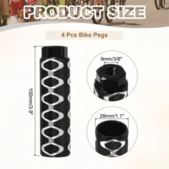 Unique Bargains Aluminum Alloy Anti-Skid BMX Mountain Cycling Fit 3/8 Inch Axles Rear Stunt Bike Pegs 4 Pcs