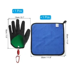 Unique Bargains Waterproof Puncture Resistant Non-Slip Fishing Gloves (Left)