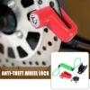 Unique Bargains Universal Motorcycle Disc Brake Lock Red With Green Rope Set 2.2" X 1.8" X 1.0"