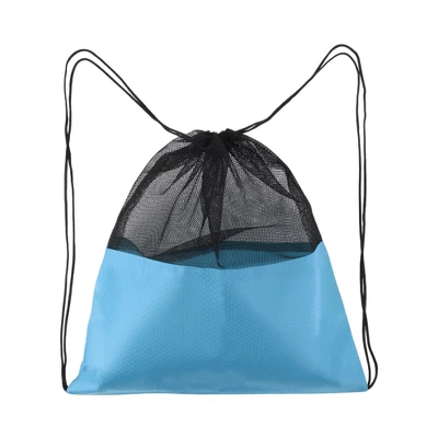 Unique Bargains Drawstring Backpacks Polyester Lake Blue 1 Pc 4 Unique Bargains Drawstring Backpacks Polyester Lake Blue 1 Pc - Image 4