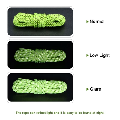 Unique Bargains Tent Rope Polyester Cord Fluorescent Reflective For Outdoor Camping 3 Unique Bargains Tent Rope Polyester Cord Fluorescent Reflective For Outdoor Camping - Image 3