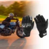 Unique Bargains Motorbike Gloves Spring Summer Breathable Smartphone Touch Black 1 Pair