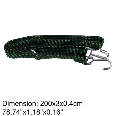 Unique Bargains Rubber Tensioner Motorcycle Bicycle Lashing Strap Luggage Rope W/Hook Green 4 Pcs 2 Unique Bargains Rubber Tensioner Motorcycle Bicycle Lashing Strap Luggage Rope W/Hook Green 4 Pcs - Image 2