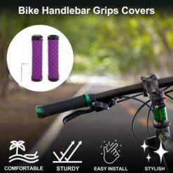 Unique Bargains Bike Handlebar Grips Covers 5.04" Purple 1 Set