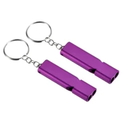 Unique Bargains Double Tubes Loud Aluminum Whistle With Lanyard Keychain 2 Pcs -Futuro Brand GUEST 6549f870 88ce 4516 991b 8a829bf8cf43