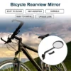 Bike Rearview Mirror 7.5cm Adjustable | Front Riding Mirror Black For Bicycle Mountain Road Bike 1 Pcs