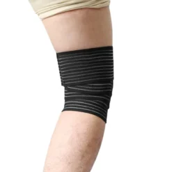 Unique Bargains Hook Loop Closure Knee Support Wrap Bandage Sport Guard Brace Strap