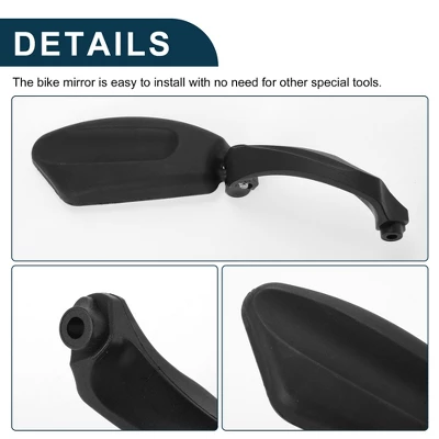 Bike Rearview Mirror 11.2x4.5cm Adjustable | Front Right Handlebar Bike Mirror Black With Mounting Accessories For Bicycle Mountain Road Bike 1 Set 4 Bike Rearview Mirror 11.2x4.5cm Adjustable | Front Right Handlebar Bike Mirror Black With Mounting Accessories For Bicycle Mountain Road Bike 1 Set - Image 4