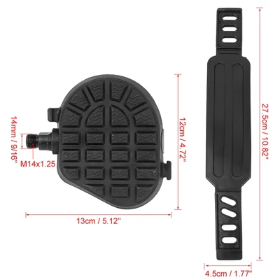 Unique Bargains Pair Road Mountain Non-Slip W Belts Strap Bike Pedals 5.12"x4.72"x2.09" 2 Pcs 2 Unique Bargains Pair Road Mountain Non-Slip W Belts Strap Bike Pedals 5.12"x4.72"x2.09" 2 Pcs - Image 2
