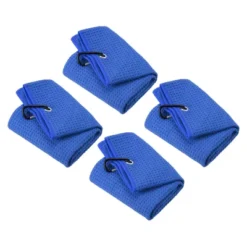Unique Bargains Microfiber Super Absorbent Waffle Pattern Tri-Fold Golf Towels With D Hooks 4 Pcs 20"x16" -Futuro Brand GUEST 6b98f0a4 a126 402f 801a e1ab414d5beb