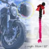 Unique Bargains Bicycle Motorcycle Helmet Pigtail Braids Hair Suction Cup Black Rose Red 22"