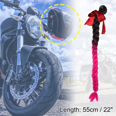 Unique Bargains Bicycle Motorcycle Helmet Pigtail Braids Hair Suction Cup Black Rose Red 22" 1 Unique Bargains Bicycle Motorcycle Helmet Pigtail Braids Hair Suction Cup Black Rose Red 22"