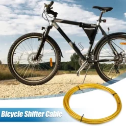 Unique Bargains Bicycle Brake Shifter Cable Brake Line Tube Cycling Accessories Gold Tone