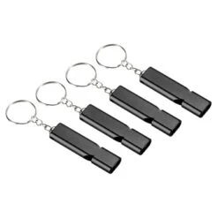 Unique Bargains Aluminum Alloy Camping Hiking Boating Survival Signal Double Tubes Whistles 4 Pcs -Futuro Brand GUEST 701d0915 fc24 4d32 a79b 2644b140dff7