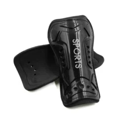 Unique Bargains Kid's Football Shin Protective Gear Black 2 Pcs