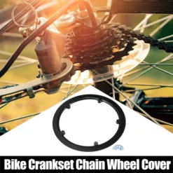 Unique Bargains 52 Teeth 4.17" 5 Holes Bicycle Crankset Chain Wheel Cover Protector Black 2 Pcs