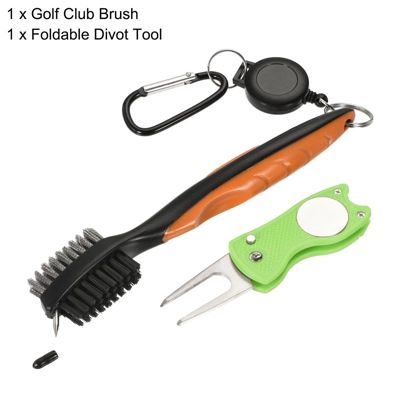 Unique Bargains Cord Clip Divot Tool And Golf Club Brush Double Sided Retractable Dust Groove Cleaner With Extension 2 Unique Bargains Cord Clip Divot Tool And Golf Club Brush Double Sided Retractable Dust Groove Cleaner With Extension - Image 2