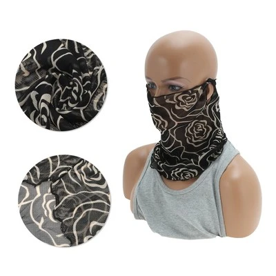 Unique Bargains Rose Print Earloop Neck Gaiter 1 Pc 3 Unique Bargains Rose Print Earloop Neck Gaiter 1 Pc - Image 3