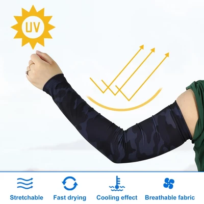 Unique Bargains Basketball Sports Camouflage Cooling Arm Elbow Compression Sleeve Black Blue 1 Pair 2 Unique Bargains Basketball Sports Camouflage Cooling Arm Elbow Compression Sleeve Black Blue 1 Pair - Image 2